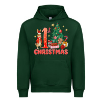 Forest Green red christmas bunny 1st christmas Urban Hoodie - MaliasSmallBusiness