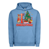 Pigment Pebble Blue red christmas bunny 1st christmas Urban Hoodie - MaliasSmallBusiness