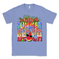 Colony Blue hello summer lets go to the beach Classic Tee - texasbilliewilder