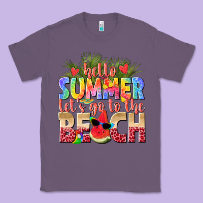 Hello Summer Lets Go To The Beach Classic Tee Designed By Texasbilliewilder