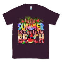 Plum hello summer lets go to the beach Classic Tee - texasbilliewilder