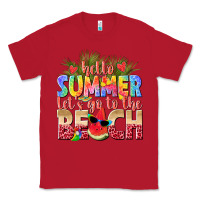 Red hello summer lets go to the beach Classic Tee - texasbilliewilder