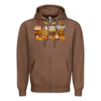 Chestnut Fall Coffee Cups Zipper Hoodie - texasbilliewilder