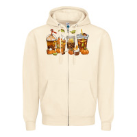 Sandshell Fall Coffee Cups Zipper Hoodie - texasbilliewilder