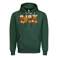 Sports Green Fall Coffee Cups Zipper Hoodie - texasbilliewilder