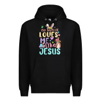 Black no bunny loves me like jesus Premium Hoodie - MaliasSmallBusiness