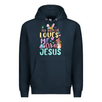 Navy no bunny loves me like jesus Premium Hoodie - MaliasSmallBusiness