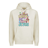 Oatmeal Heather no bunny loves me like jesus Premium Hoodie - MaliasSmallBusiness