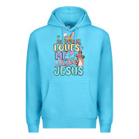 Ocean Blue no bunny loves me like jesus Premium Hoodie - MaliasSmallBusiness