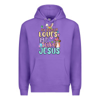 Purple no bunny loves me like jesus Premium Hoodie - MaliasSmallBusiness