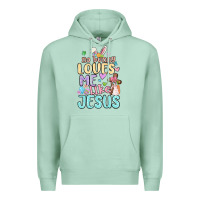 Seafoam no bunny loves me like jesus Premium Hoodie - MaliasSmallBusiness