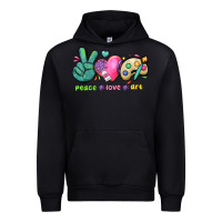 Black peace love art Urban Hoodie - NancyCooperArtShop
