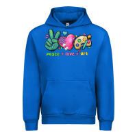 Cobalt peace love art Urban Hoodie - NancyCooperArtShop