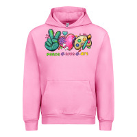 Fuchsia Pink peace love art Urban Hoodie - NancyCooperArtShop