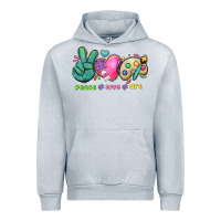 Heather Grey peace love art Urban Hoodie - NancyCooperArtShop