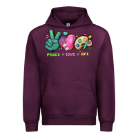 Mauve Wine peace love art Urban Hoodie - NancyCooperArtShop