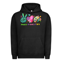 Pigment Black peace love art Urban Hoodie - NancyCooperArtShop