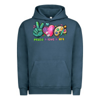 Pigment Midnight Navy peace love art Urban Hoodie - NancyCooperArtShop