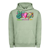 Pigment Oil Green peace love art Urban Hoodie - NancyCooperArtShop