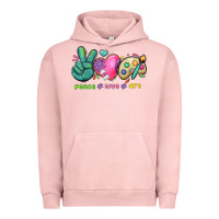 Pigment Salmon peace love art Urban Hoodie - NancyCooperArtShop