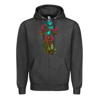 Charcoal Heather cross gemstone cactus roses cowboy hat Zipper Hoodie - RanaPortraitStore