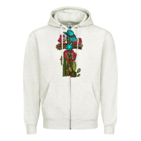 Oatmeal Heather cross gemstone cactus roses cowboy hat Zipper Hoodie - RanaPortraitStore