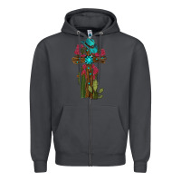 Smoke cross gemstone cactus roses cowboy hat Zipper Hoodie - RanaPortraitStore