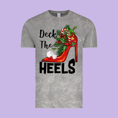 Deck The Heels Christmas Vintage Tee Designed By Barkaloodesign