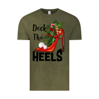 Vintage Olive deck the heels Christmas Vintage Tee - BarkalooDesign
