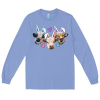 Colony Blue Easter Cows With Bunny Ears Long Sleeve Tee - RanaPortraitStore