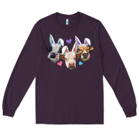 Plum Easter Cows With Bunny Ears Long Sleeve Tee - RanaPortraitStore