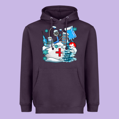 Winter Nurse Life Heavyweight Hoodie Designed By Adodesignshop