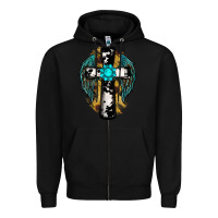 Black cross gemstone wings Zipper Hoodie - RanaPortraitStore