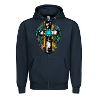 Navy cross gemstone wings Zipper Hoodie - RanaPortraitStore