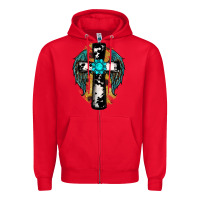 Red cross gemstone wings Zipper Hoodie - RanaPortraitStore