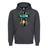 Smoke cross gemstone wings Zipper Hoodie - RanaPortraitStore