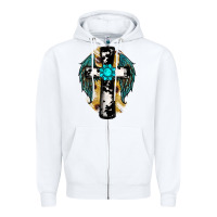White cross gemstone wings Zipper Hoodie - RanaPortraitStore