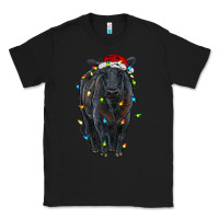Black christmas black angus cattle with lights Classic Tee - RanaPortraitStore