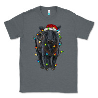 Charcoal Heather christmas black angus cattle with lights Classic Tee - RanaPortraitStore