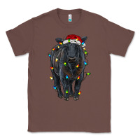 Chestnut christmas black angus cattle with lights Classic Tee - RanaPortraitStore