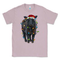 Lilac christmas black angus cattle with lights Classic Tee - RanaPortraitStore