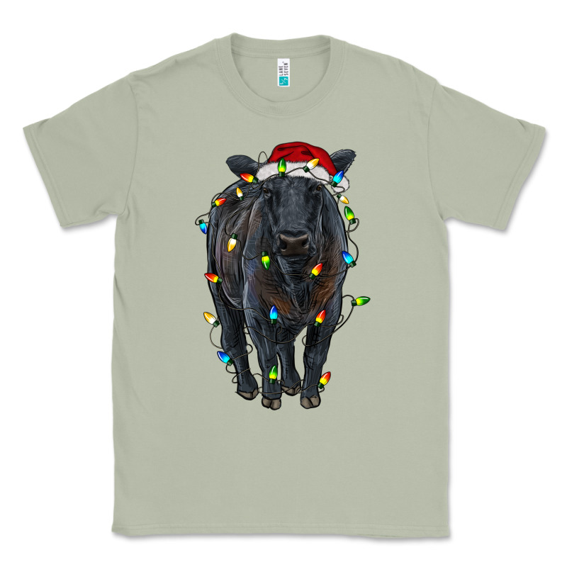 Christmas Black Angus Cattle With Lights Classic Tee by RanaPortraitStore | Teevron