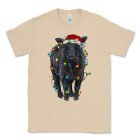 Mushroom christmas black angus cattle with lights Classic Tee - RanaPortraitStore