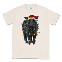Natural christmas black angus cattle with lights Classic Tee - RanaPortraitStore