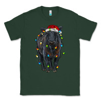 Sports Green christmas black angus cattle with lights Classic Tee - RanaPortraitStore
