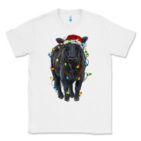 White christmas black angus cattle with lights Classic Tee - RanaPortraitStore