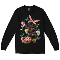 Black Easter Dachshund Long Sleeve Tee - RanaPortraitStore