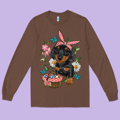 Long Sleeve Tee Easter Dachshund