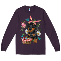 Plum Easter Dachshund Long Sleeve Tee - RanaPortraitStore