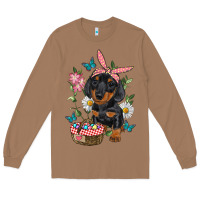 Toasted Coconut Easter Dachshund Long Sleeve Tee - RanaPortraitStore